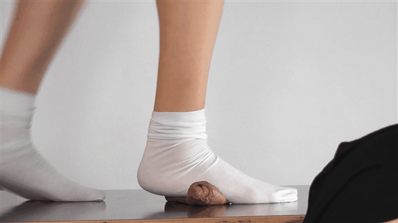 Sock trample ball busting with