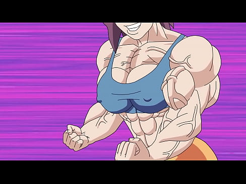 Cartoon girl muscle growth