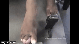 Pedal pump footjob with really long