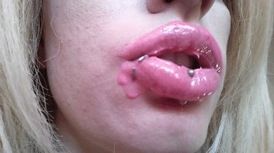 Shiny pink lipstick gloss