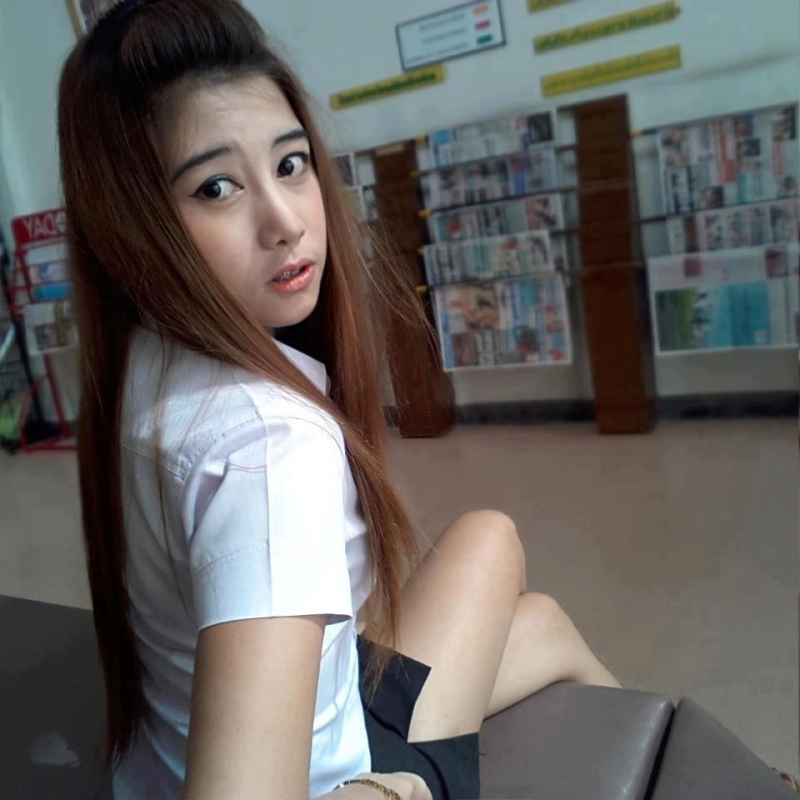 Beautiful thai student with friend
