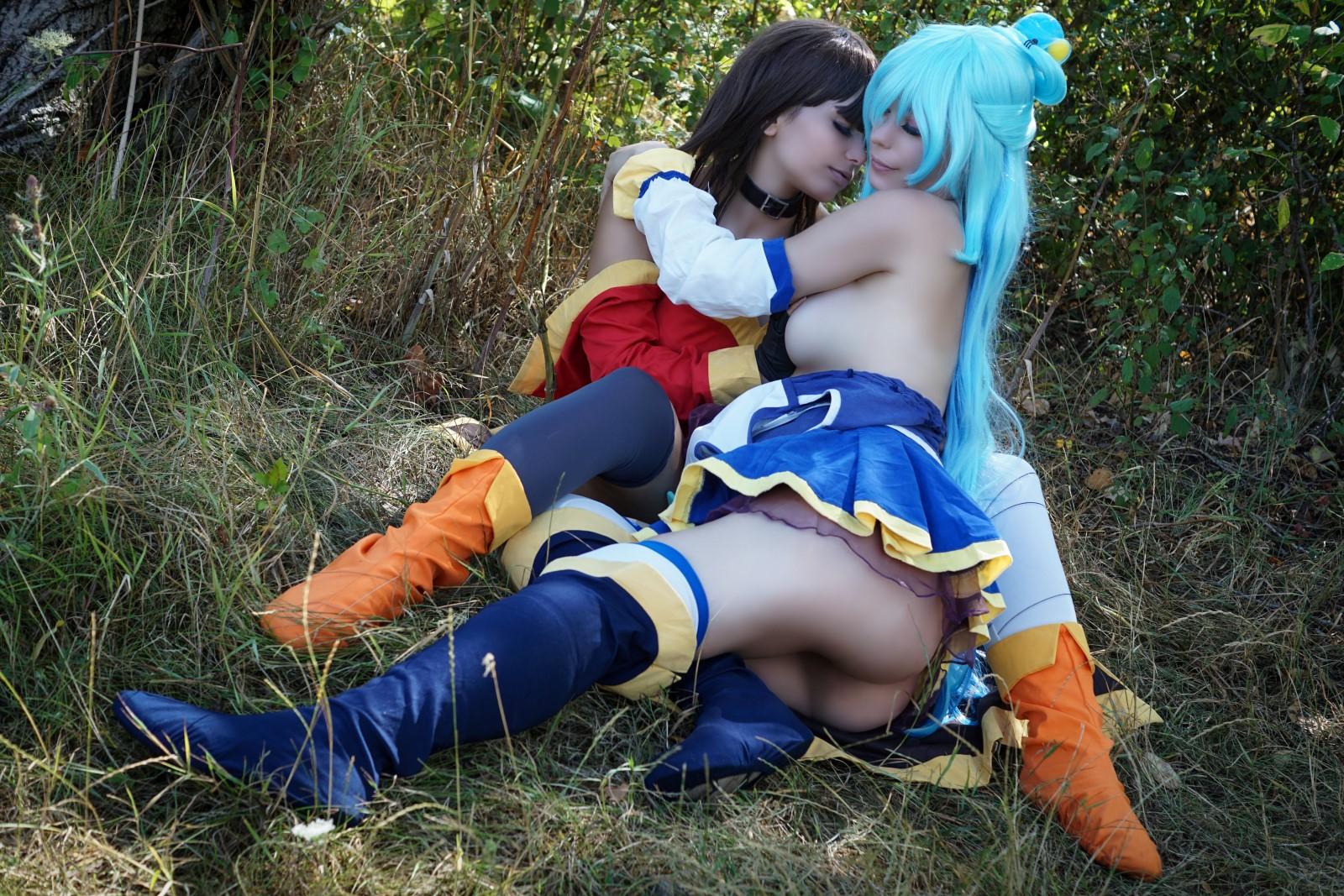 Konosuba cosplay aqua megumin darkness