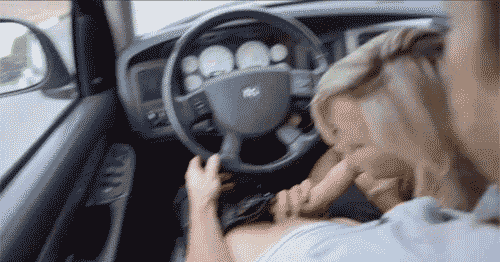 Sucking dick while driving